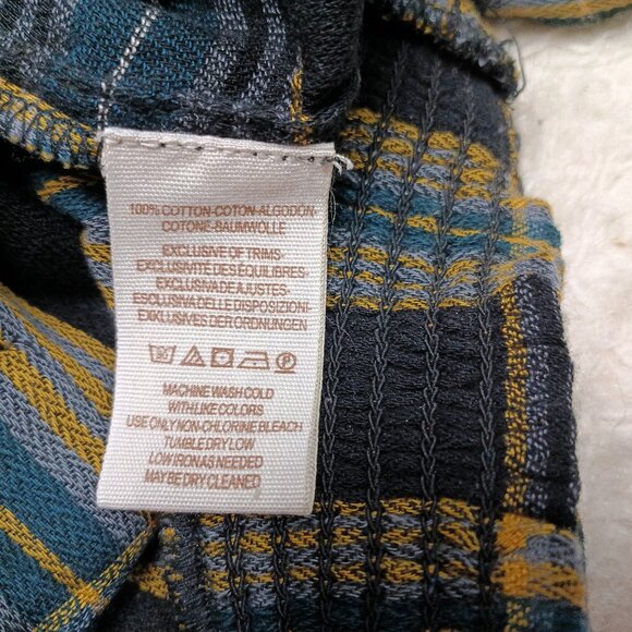 Free People Women's Its the Good Life Plaid Crop Top Long Sleeve Buttons - Picture 8 of 8